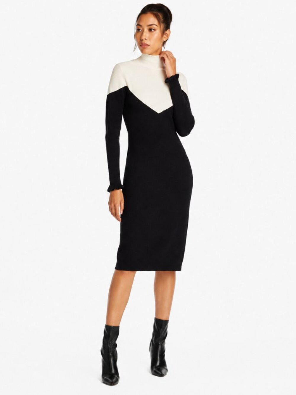 Undra Celeste New York Chevron Colorblock Knit Sweater Dress NWT